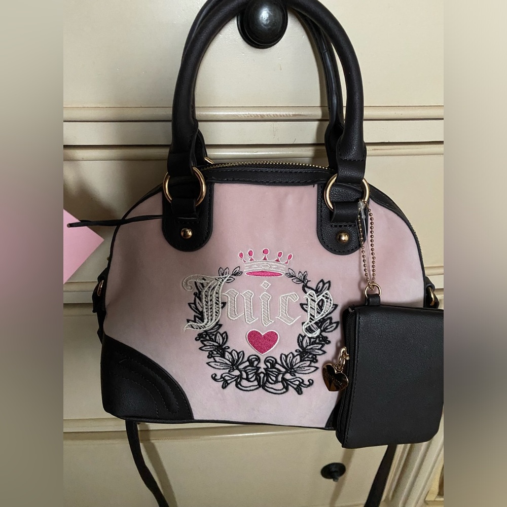 Juicy couture heritage satchel pink clay chocolate new with tags
